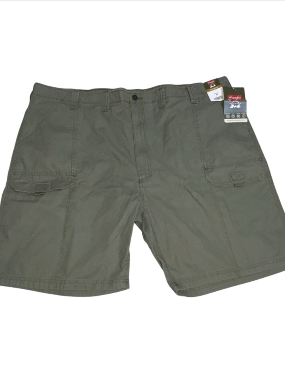Wrangler Performance Outdoor Men's Army Green Cargo Shorts Size 46 Relaxed New